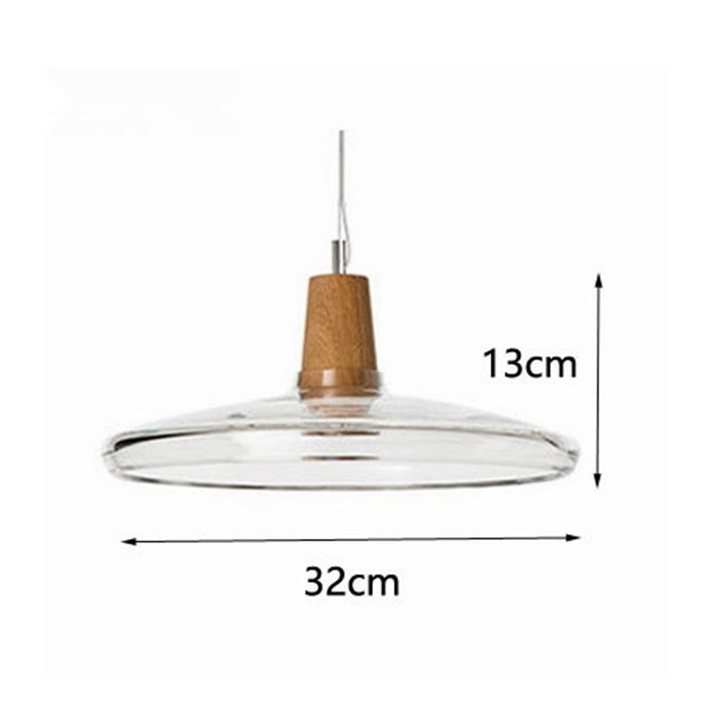 Modern Led Glass Pendant Light wood.