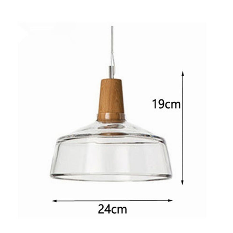 Modern Led Glass Pendant Light wood.