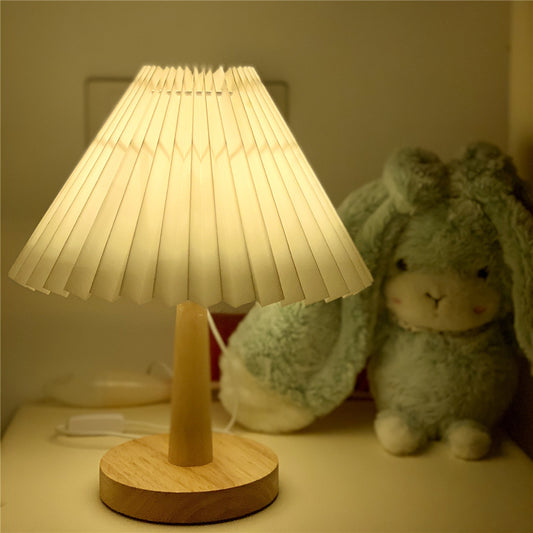 Usb Vintage Pleated Lamp Korean table light